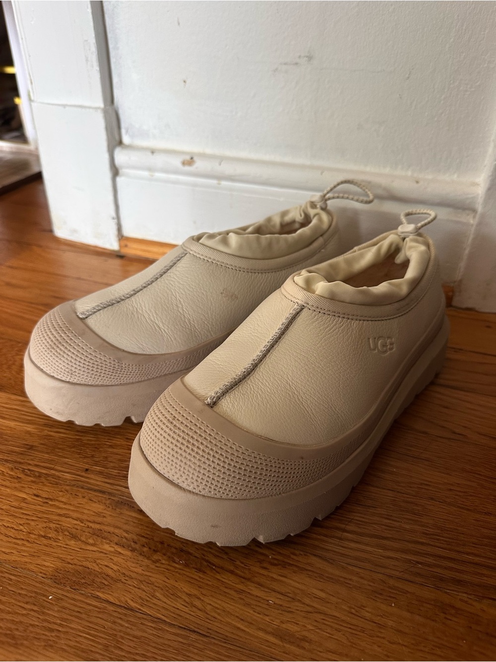 UGG Tasman Weather Hybrid slip-on shoes in Birch White Pepper